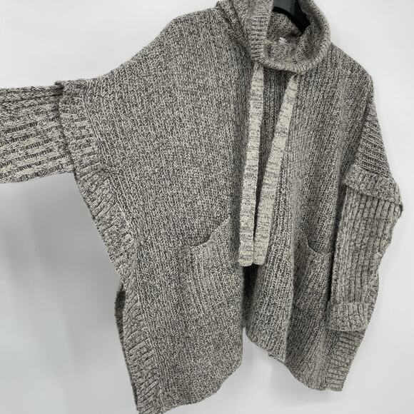 RD Style Knit Sweater Pullover Hoodie Grey Black Cozy Soft Women’s Size M Boho - Picture 3 of 6